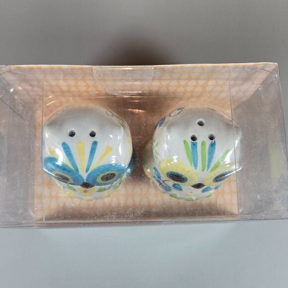 🌸 BW Floral Owls Salt & Pepper Shakers Set 🦉 - Picture 3 of 5
